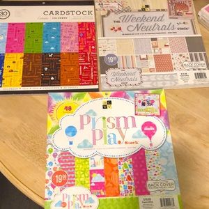3 packs of 12”x12” card stock for crafting/ scrapbooking. New sealed.